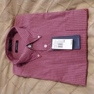 NAUTICA NWT Mens Red Plaid Long Sleeve Oxford Collar Dress Shirt Size Large